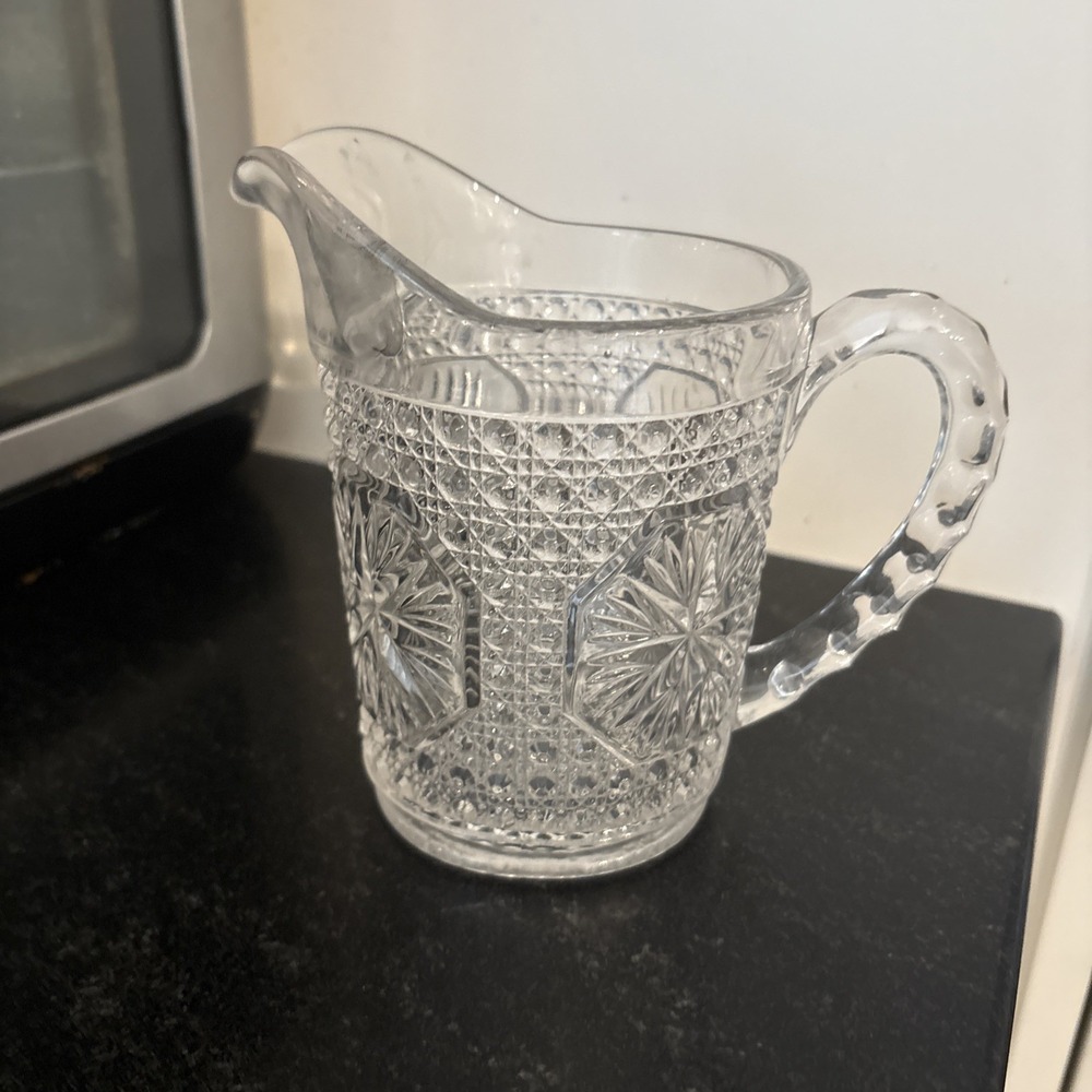 EAPG Imperial Glass Clear Amelia (Star Medallion) Imperial Glass Milk Pitcher